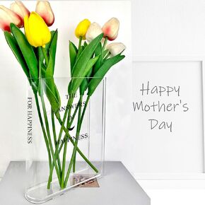 مزهرية كتاب للزهور، مزهرية على شكل كتاب بنكهة فنية وثقافية، مزهرية أكريليك شفافة مزخرفة فريدة لغرفة المعيشة، طاولة الطعام، المدخل، الرف، المكتب (لون شفاف) in Kuwait