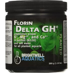 Brightwell Aquatics Florin Delta GH+ - يعمل على إنشاء توازن معدني في المياه النقية أو الغازية للاستخدام في أحواض السمك المزروعة بالمياه العذبة