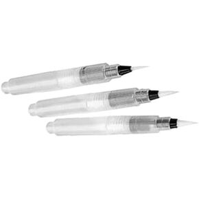 3Pcs White Water Coloring Brush Pens, Aqua Pen Brush for Watercolor Painting, Water Soluble Pencil, Markers, Solid Colors or Powdered Pigment, Paintbrushes（12cm）
