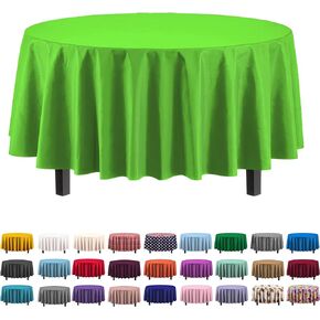 Exquisite 6-Pack Premium Plastic Tablecloth 54in. x 108in. Rectangle Plastic Table Cover - Aqua