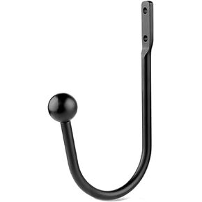 Drapery Holdbacks, Curtain Hooks for Drapes, Curtain Holder Tieback Hooks for Drapes and Wall (Set of 2，Black)