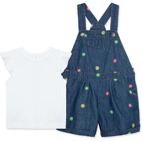 Little Me Clothes for Baby Girls' Woven Jumper Short Sets, 12 Months - 4 Toddler