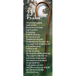 Christian Bookmarks - Shepherd's Staff - 23rd Psalm - Inspirational Religious Bookmarks for Teens, Men or Women - Standard Design - 6.5" x 2" - Bible Bookmarks with Scriptures - Package of 25