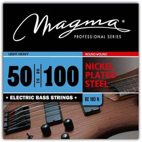 Magma Medium Heavy Electric Bass Strings - Nickel Plated Steel, 50-105 Gauge Long Scale Strings - 34 inch Medium Heavy Gauge 4 String Sets - String gauges: 50-70 - 85-105 (BE190N) - 1 Sets