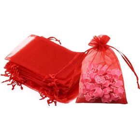 Pack of 100 5x7 inch Gift Wrap Bags Royal Blue, Organza Sheer Fabric Sturdy Material, Drawstring Organizer for Baby Shower Favor, Celebration, Church, Rose Petals, Cosmetic, Ring, Earring,Watch