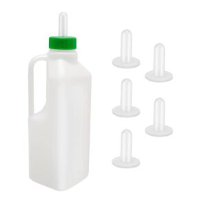 2000ML Animal Feeding Bottle with 10 Nipples Lamb Nursing Bottle Feeding Goat Milk Bottle Calf Milk Feeder Bottle for Sheep Lambs Piglets