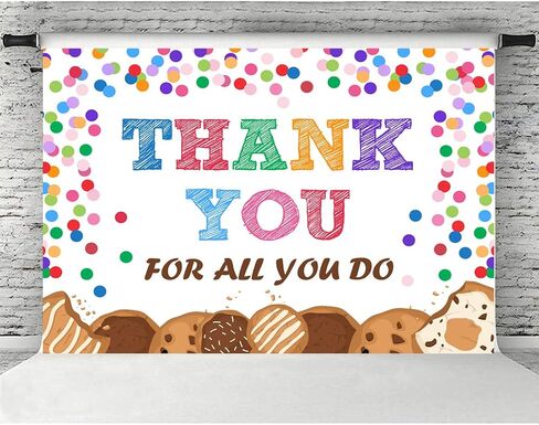 7x5ft CNA Week Thank You for All You Do Backdrop Congratulations Background Be Thankful to The Teacher Doctor Staff Employee Colorful Dots Biscuits Photography Party Decoration Banner in Saudi Arabia