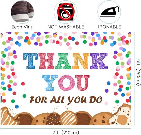 7x5ft CNA Week Thank You for All You Do Backdrop Congratulations Background Be Thankful to The Teacher Doctor Staff Employee Colorful Dots Biscuits Photography Party Decoration Banner in Saudi Arabia