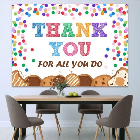 7x5ft CNA Week Thank You for All You Do Backdrop Congratulations Background Be Thankful to The Teacher Doctor Staff Employee Colorful Dots Biscuits Photography Party Decoration Banner in Saudi Arabia