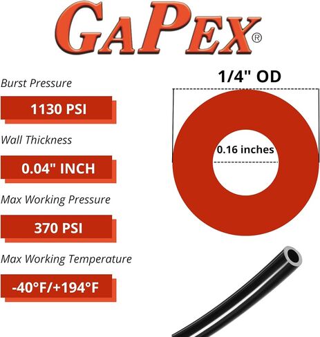 1/4" OD x 100' Black SAE J844 Polyamide 12 Nylon Air Brake Tubing DOT Approved | Pneumatic Nylon Air Line Hose for Air Brake System in Saudi Arabia