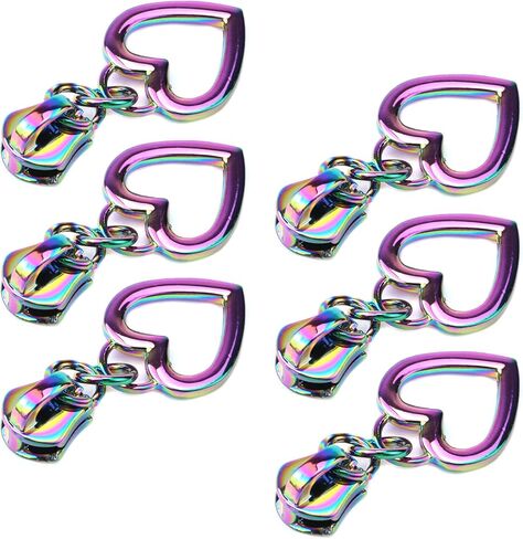 HEVSTIL #5 سحاب قوس قزح، سحاب بديل على شكل قلب، سحاب سحب 6 عبوات لحقائب الأمتعة والمحافظ السائبة in Kuwait