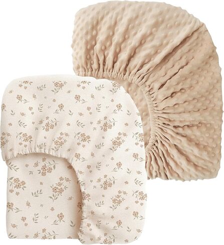 Konssy Minky Crib Sheets 2 PCS, Fitted Crib Sheet for Standard Crib Mattress(28"x 52"), Minky and Soft Breathable Crib Mattress Sheet for Girls and Boys in Kuwait
