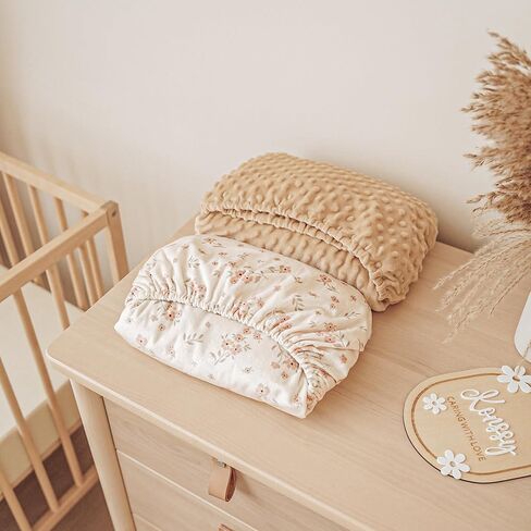 Konssy Minky Crib Sheets 2 PCS, Fitted Crib Sheet for Standard Crib Mattress(28"x 52"), Minky and Soft Breathable Crib Mattress Sheet for Girls and Boys in Kuwait
