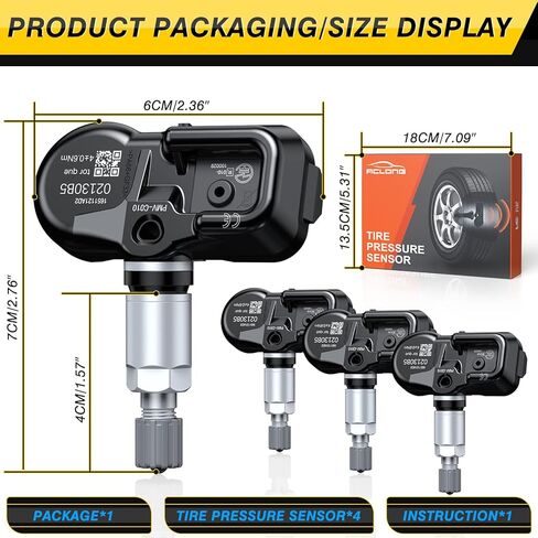 ACLONG 315MHz Tire Pressure Sensor TPMS Fit for Toyota Prius Corolla Highlander Avalon Yaris Hilux Land Cruiser, Tire Pressure Monitoring System Replacement 4260730060 4260706020-4PCS in Kuwait