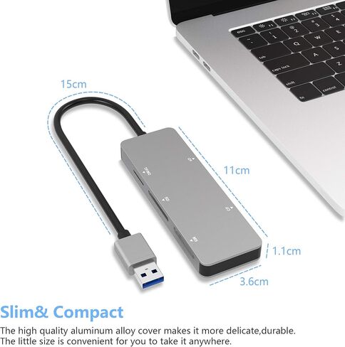 قارئ بطاقات XD، قارئ بطاقات ذاكرة USB 3.0 (5Gps) عالي السرعة TF/SD/MS/M2/XD/CF للكاميرا، قارئ بطاقات صور USB 3.0 XD من الألومنيوم in Kuwait