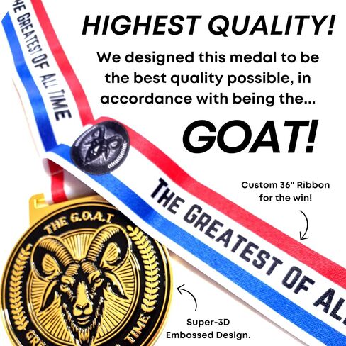 Greatest of All Time Medal - Luxury 2.75" Double-Sided Goat Award, Ideal for Basketball and Sports Awards,Party Favors, Awards and Trophies Collections in Saudi Arabia