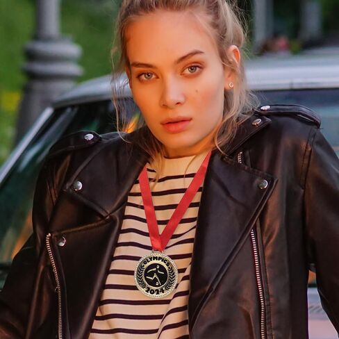 Madison Tyler Winner Award Medals Necklace for Kids and Adults|Medals with Red Neck Ribbon|Olympic Medals Necklace for Women Girls Kids in Kuwait