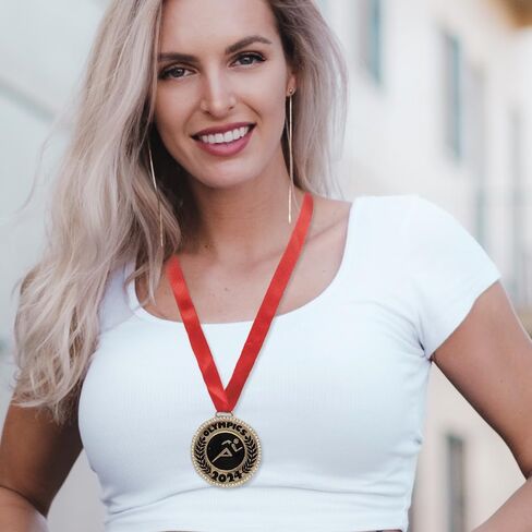 Madison Tyler Winner Award Medals Necklace for Kids and Adults|Medals with Red Neck Ribbon|Olympic Medals Necklace for Women Girls Kids in Saudi Arabia