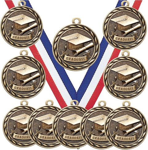 Express Medals Various 10 Pack Styles of Graduation Award Medals with Neck Ribbons Trophy Award Prize Gift in Saudi Arabia
