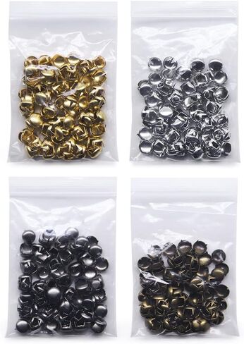 4 Color Mixed Round Dome Studs Assorted Kit Leathercraft Rivet Metal Punk Spikes Spots for Punk Rock Leather Craft Clothes Belt Bag Shoes Jewelry Decorations (0.32in/8mm) in Saudi Arabia
