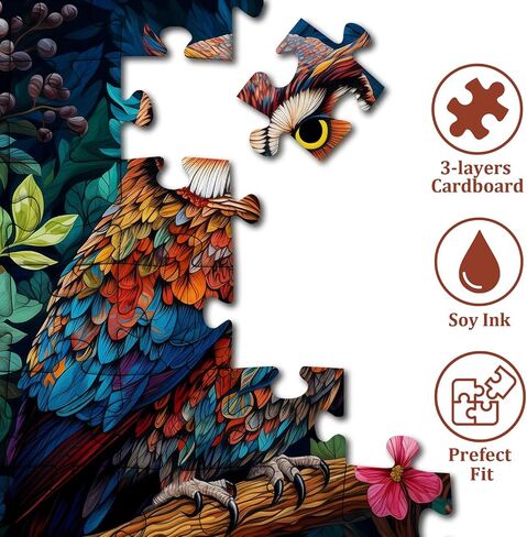Owl Puzzles for Adults 1000 Pieces, Colorful Bird Puzzle Garden, Animal Flower Jigsaw Puzzles Nature, Challenging Puzzles for Adults in Saudi Arabia