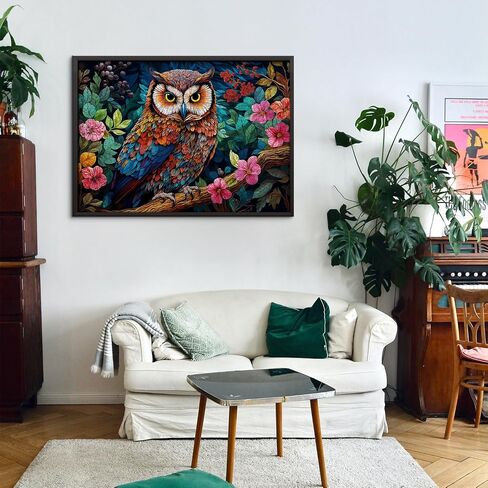 Owl Puzzles for Adults 1000 Pieces, Colorful Bird Puzzle Garden, Animal Flower Jigsaw Puzzles Nature, Challenging Puzzles for Adults in Saudi Arabia