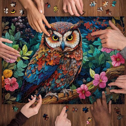 Owl Puzzles for Adults 1000 Pieces, Colorful Bird Puzzle Garden, Animal Flower Jigsaw Puzzles Nature, Challenging Puzzles for Adults in Saudi Arabia