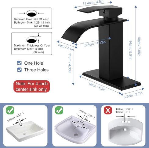 صنبور حمام شلال أسود بمقبض واحد صنابير حوض الغرور مع استنزاف منبثق 1 أو 3 فتحات 4 بوصة صنبور حوض الحمام خلاط مياه صنبور حوض مرحاض صنبور نحاس صلب غير لامع أسود in Kuwait