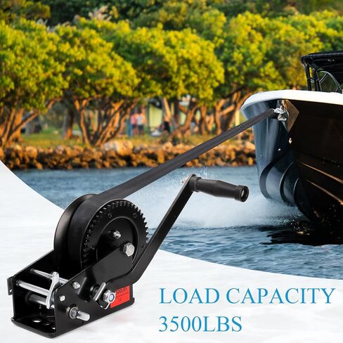 ونش مقطورة قارب بيكيث، ونش يدوي عالي التحمل 3500 رطل مع حزام أسود بطول 33 قدمًا، وسقاطة ثنائية الاتجاه ونسبة تروس 4:1/8:1، ونش قارب فولاذي مقوى محمول باليد للمقطورات والشاحنات ومركبات RV وATV in Kuwait