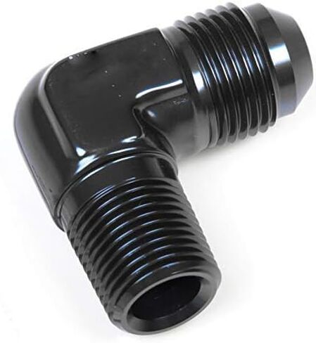 6AN مضيئة إلى 3/8 NPT ذكر 90 درجة محول الأنابيب تركيبات خرطوم الوقود الألومنيوم AN6-3/8 "أسود in Kuwait