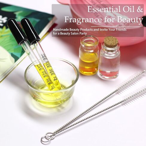 Glass Eye Dropper for Essential Oils, 1ml 20pcs Pipettes Dropper with Black Rubber Head&Clean Brush, 1ml Dropper Measured for Liquid Medicine Cusp-Tip, Bent-Tip Dropper in Saudi Arabia