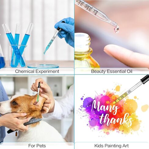 Glass Eye Dropper for Essential Oils, 1ml 20pcs Pipettes Dropper with Black Rubber Head&Clean Brush, 1ml Dropper Measured for Liquid Medicine Cusp-Tip, Bent-Tip Dropper in Saudi Arabia