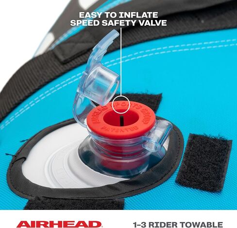 Airhead Booyah Towable Tubes 2-3 Rider Towable Tube for Boating and Water Sports Kwik-Connect Tow System Full Nylon Cover Bolster Fins Patented Speed Valve Boat Tubes and Towables in Saudi Arabia