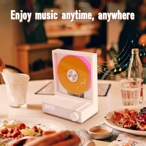 Bluetooth CD Player Portable, Small Music CD Players for Home, Portable CD Player with Speakers, RGB Color Light, Timer, Optical Audio Output Jack Multifunctional Desktop CD Player（Grey） in Saudi Arabia