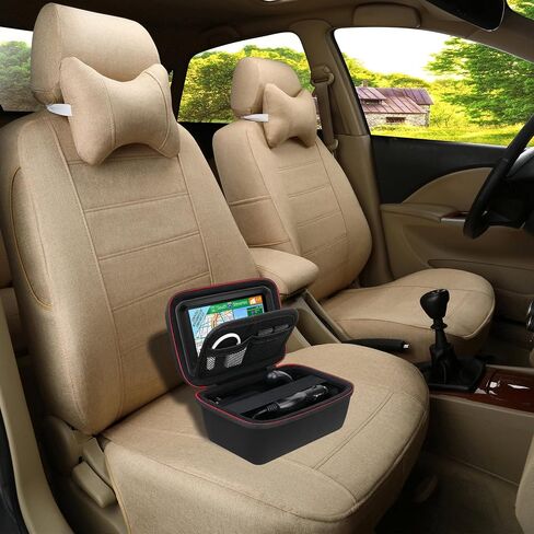 حافظة BOVKE GPS لـ 5-5.5 بوصة GPS Navigator Garmin Drive 52/Drive 51/53 DriveSmart 55/dezl OTR500/zumo 396 LMT-S/Garmin zūmo XT نظام ملاحة GPS، جيب شبكي للملحقات، أسود + أسود in Kuwait