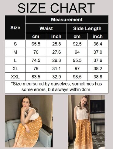 Chigant Women's Boho Floral Skirt Elastic High Waist Tie Maxi Skirts Flowy A Line Bohemian Long Skirt with Side Pockets in Saudi Arabia