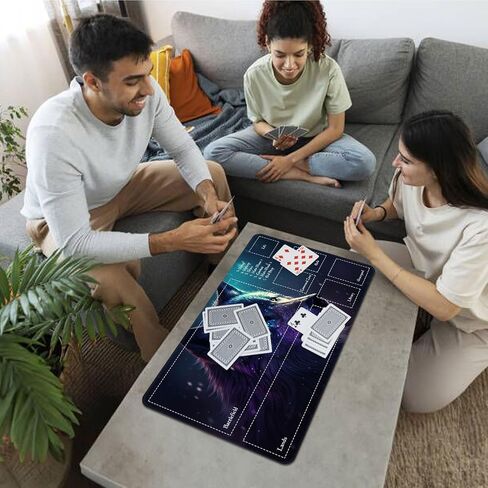 Playmat for MTG Magic Size 24x14 Inch Game Mats Tabletop Magic Play Mats,Premium Smooth Rubber Surface, Mousepad Compatible Qindaiwen for MTG RPG CCG Trading Card Game Play mats, Colorfu Wolf in Saudi Arabia