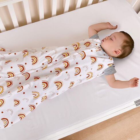 PHF 100% Organic Cotton Baby Sleep Sack 6-12 Months, Soft Lightweight Wearable Blanket for Babies, 2-Way Zipper 0.3 TOG Comfy Toddler Sleeping Sack 3 Pack for Boys Girls Neutral, Pink Floral (Medium) in Saudi Arabia