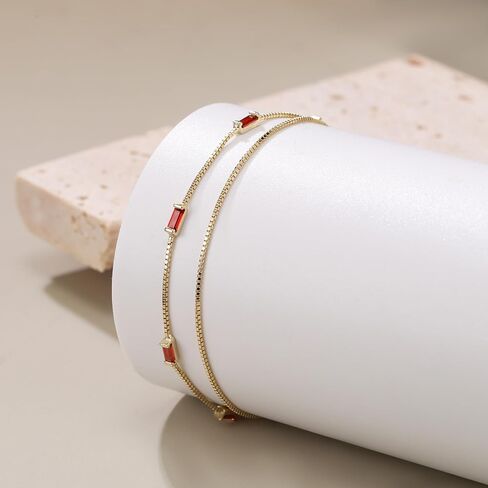 BriLove Dainty أنيقة 925 الفضة الاسترليني مكعب زركونيا 2 طبقة أساور جوهرة للنساء الفتيات، ستة أساور التنس قطع الزمرد لمجوهرات عيد ميلاد حفلة موسيقية الهدايا in Saudi Arabia