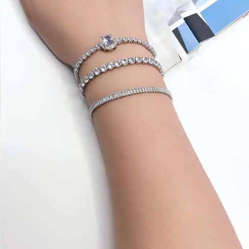 Dainty Tennis Bracelet for Women Adjustable Slider 14K Gold Plated Charm Bracelets for Women Trendy with Sparkling Diamond Cubic Zirconia Fashion Jewelry Gifts for Wowen Girls in Saudi Arabia