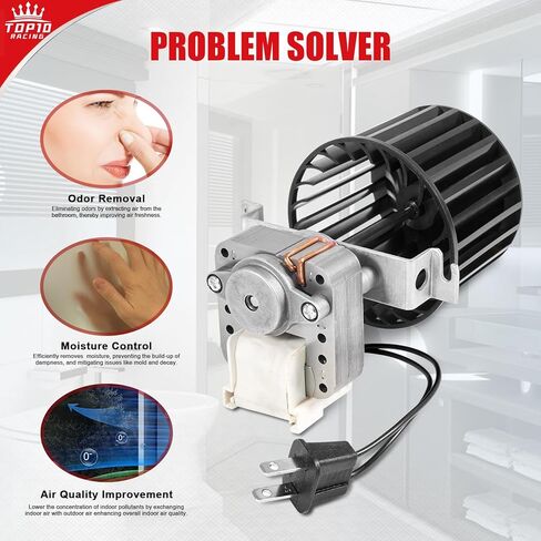 مجموعة منفاخ محرك مروحة الحمام Top10 Racing S97009796 المتوافقة مع سخانات السقف لمبات Broan Nutone 162-E/G/J/K/L/M و164-E/G/J/K/L/M 97009796 S97009758 S97009796B in Kuwait