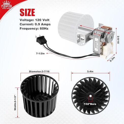 مجموعة منفاخ محرك مروحة الحمام Top10 Racing S97009796 المتوافقة مع سخانات السقف لمبات Broan Nutone 162-E/G/J/K/L/M و164-E/G/J/K/L/M 97009796 S97009758 S97009796B in Kuwait