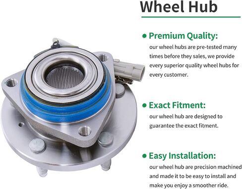 HICKS 513121 Front Wheel Hub Bearing Assembly Compatible with 2000-2013 Chevy Impala (FWD Only), 1997-2005 Buick Century (FWD Only), 1997-2005 Cadillac Deville (FWD Only) in Saudi Arabia
