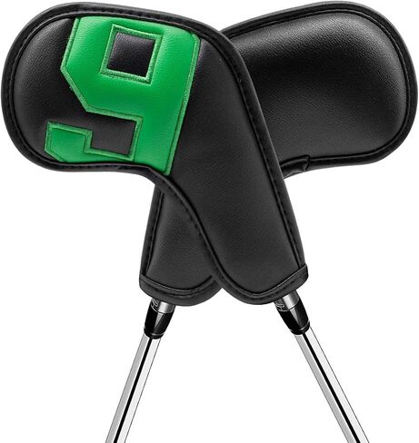 مجموعة أغطية رأس Barudan Golf Iron Club أغطية الرأس لـ Callaway Ping S5 - رقم ملون كبير - رقبة طويلة - جلد PU أسود يناسب نوادي الجولف ذات الحجم الصغير القياسي 10 قطع/الحزمة (أسود + رقم اللون) in Saudi Arabia