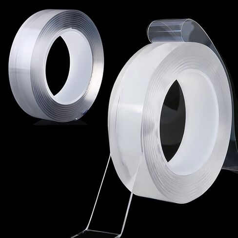 شريط MBVBN مزدوج الجوانب عالي التحمل (16.5 قدم)، شريط لاصق متعدد الأغراض قابل للإزالة للجدران، شريط لاصق قوي قابل للغسل وقابل لإعادة الاستخدام ولا يترك أثرًا للديكور المنزلي والمكتب الخارجي in Kuwait