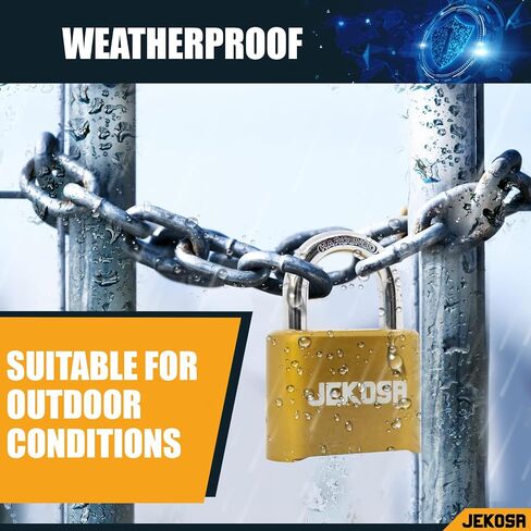 Jekosa® JKE/50 [Weatherpoof] قفل متين للاستخدام الخارجي - قفل برمز مكون من 4 أرقام [بدون مفتاح] - مثالي للبوابة والسقيفة والسياج in Kuwait