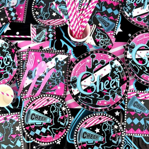 Cheerleading Party decoration, Cheerleading birthday Party Supplies Packs, Gymnastics PartyCheer Party Supplies include Background, Plates, Balloons, Cheerleading Party Set Serves 20 (Background) in Kuwait