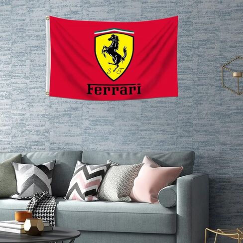 Car Racing Flag for Ferrari Fans Wall Banner Tapestry for Garage Dorm Man Cave Room College Decor in Kuwait
