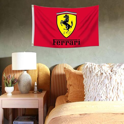 Car Racing Flag for Ferrari Fans Wall Banner Tapestry for Garage Dorm Man Cave Room College Decor in Kuwait