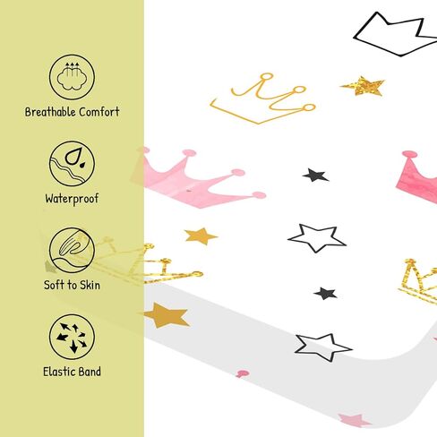 غطاء وسادة تغيير الحفاضات المقاوم للماء للأطفال الأولاد والبنات، ملاءات طاولة تغيير الحفاضات المحمولة/الصغيرة الناعمة المصنوعة من الألياف الدقيقة (زهرة وردية) in Kuwait